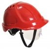 Ochranná průmyslová přilba Endurance Plus Visor ABS oční štít podbradní pásek račna červená