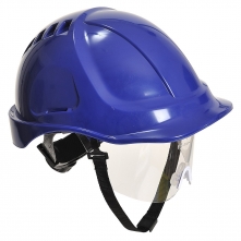 Ochranná průmyslová přilba Endurance Plus Visor ABS oční štít podbradní pásek račna modrá