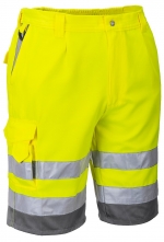 Montérkové kalhoty HIVIS krátké PES/BA 2 reflexní pruhy žluto/modré