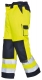 Montérkové kalhoty TEXO Hi-Vis do pasu 2 reflexní pruhy žluto/modré