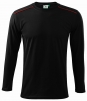 Tričko Malfini Long Sleeve 180 bavlna dlouhý rukáv unisexový střih červená linka na ramenou černé