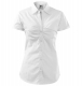 Halenka Malfini Chic 120 bavlněná dámská krátký rukáv košilový límec s rozhalenkou vypasovaná na bocích bílá