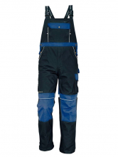 Montérkové kalhoty CERVA STANMORE s laclem 100 % bavlna zdvojená kolena kovové zipy tmavě modré/světle modré