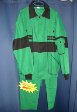 Montérkový oděv MAXIM kalhoty s laclem blůza s náplety středně zeleno/černý