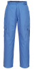 Antistatické pracovní kalhoty do pasu ESD pohodlné 6 kapes pružný pas světle modré
