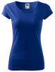 Tričko Pure 150 bavlněné dámské krátký rukáv kulatý průkrčník projmuté středně modré