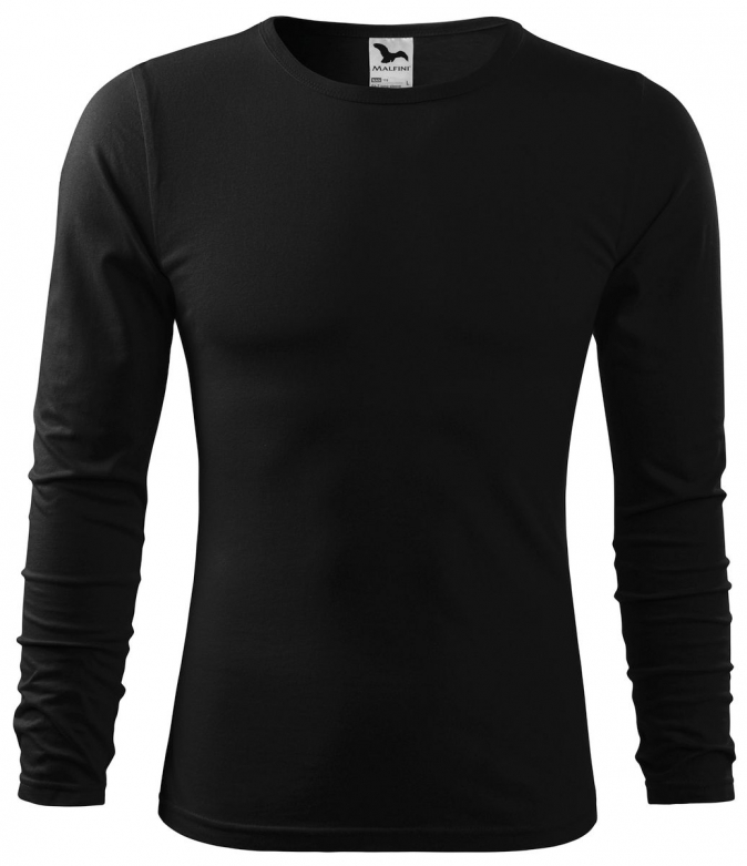 Tričko Malfini Fit-T LS pánské bavlna 160g dlouhý rukáv kulatý průkrčník černé