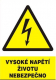 Tabulka "Vysoké napětí životu nebezpečno" plastová rozměr 210 x 297 mm symbol trojúhelníku s bleskem žluto/bílo/černá