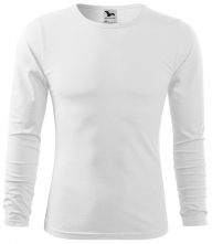 Tričko Malfini Fit-T LS pánské bavlna 160g dlouhý rukáv kulatý průkrčník bílé