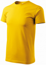 Tričko MALFINI Basic 160 bavlněné bezešvý střih trupu kulatý průkrčník silikonová úprava žlutá