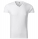 Tričko Malfini SLIM V-Neck 180 pánské bavlněné průkrčník do V krátký rukáv přiléhavý střih s bočními švy bílé