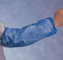 Ochranný rukávník Shield DA polyethylen jednorázový potravinářský 10 ks stažený pro gumiček 440 mm bílý