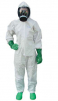 Kombinéza PartiGuard® Puntiform 65 g/m2 Typ 5 a 6 kapuce krytý zip stažené rukávy a nohavice bílá