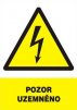 Tabulka "POZOR UZEMNĚNO" plastová rozměr 210 x 297 mm symbol blesku v trojúhelníku žluto/bílo/černá