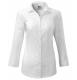 Halenka Malfini Style 125 bavlněná dámská košilový límec 3/4 rukáv s vysokou manžetou projmutý střih bílá