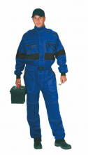Zateplená pracovní kombinéza CXS LUX ALASKA krytý zip pružné náplety na rukávech a nohavicích modro/černá