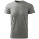 Tričko Malfini Basic 160 bavlněné krátký rukáv bezešvý střih trupu kulatý průkrčník silikonová úprava šedý melír