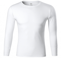 Tričko Piccolio Progres LS unisex bavlna 150g dlouhý rukáv tubulární střih kulatý průkrčník bílé