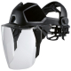 Ochranný obličejový štít UVEX Pheos Faceguard Supravision Excellence černý držák nemlživý nepoškrábatelný čirý