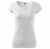 Tričko Pure 150 bavlněné dámské krátký rukáv kulatý průkrčník projmuté bílé