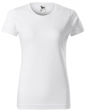 Tričko Malfini Basic 160 dámské bavlněné krátký rukáv bezešvý projmutý střih trupu kulatý průkrčník bílé