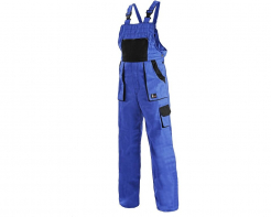 Montérkové kalhoty CXS LUXY MARTIN s náprsenkou a šlemi svrchní materiál bavlna zateplená flanelem modro/černé