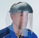 Kompletní obličejový štít KULEN šedý hlavový držák s ochranou čela rozměry zorníku 50 x 25 cm čirý