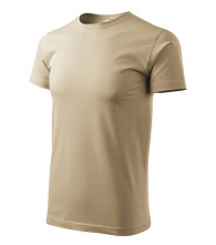 Tričko MALFINI Basic 160 bavlněné bezešvý střih trupu kulatý průkrčník silikonová úprava pískové