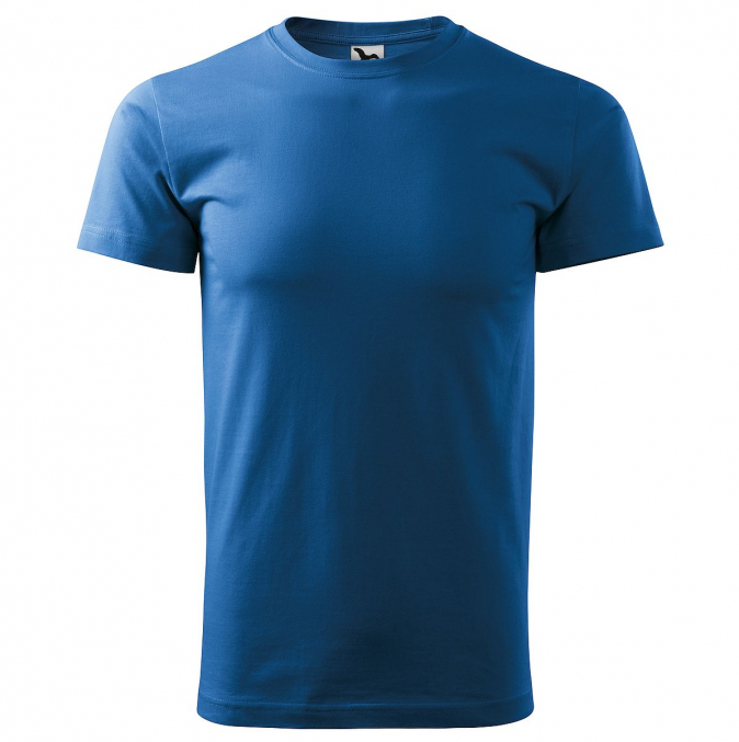 Tričko MALFINI Basic 160 bavlněné bezešvý střih trupu kulatý průkrčník silikonová úprava azurově modré