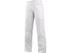 Kalhoty CXS DARJA LITE dámské do pasu bavlněné plátno 145 g/m2 vsazené kapsy boční zapínání bílé
