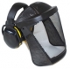 Ochranný obličejový štít Hellberg SECURE SAFE 1 s chrániči sluchu Secure 2 délka 200 mm nylonová mřížka