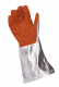 Rukavice WERA 5-prsté tepluodolné 250 °C hovězinová dlaň pokovený hřbet a manžeta délka 300 mm hnědo/stříbrné