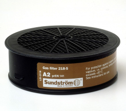 Filtr Sundström A2 pro řadu dýchacích masek a polomasek SR 100, SR 900 a SR 200 proti organickým plynům hnědý