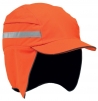 Čepice se skořepinou PROTECTOR FB3 WINTER zateplená zkrácený kšilt protažená do týla reflexní pruhy vysoce viditelná oranžová
