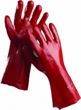 Rukavice CERVA REDSTART PVC máčené délka 35 cm červené