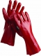 Rukavice CERVA REDSTART bavlněný úplet máčený v PVC délka 45 cm červené