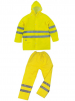 Oblek 208 do deště Oxford polyester potažený PVC reflexní pruhy žlutý velikost XXL