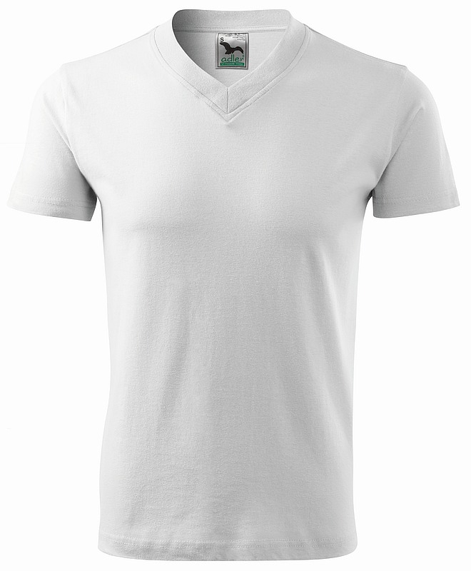 Tričko V-neck 160 bavlna průkrčník do "V" krátký rukáv bílé