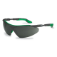Brýle UVEX i-vo Infradur Plus UV 400+IR černo/zelené nastavitelné straničky nemlživé nepoškrábatelné stupeň 5 šedé
