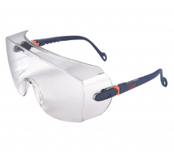 Brýle 3M 2800 neškrábavé přes brýle šedo/oranžové stavitelné straničky měkké koncovky čiré