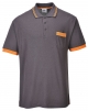 Polokošile PW Texo Contrast s krátkým rukávem materiál polyester/bavlna barva šedo/oranžová