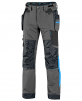 Montérkové kalhoty CXS NAOS do pasu nylon 4-way stretch do pasu kontrastní doplňky šedo/černo/modré