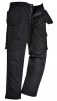 Montérkové kalhoty PW SLATE do pasu PES/BA 300g měchové montážní kapsy černé