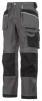 Profesionální pracovní kalhoty SNICKERS DuraTwill do pasu šedo/černé velikost 52
