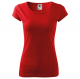 Tričko Pure 150 bavlněné dámské krátký rukáv kulatý průkrčník projmuté červené
