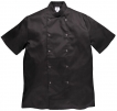 Rondon PW CUMBRIA Chefs kuchařský PES/bavlna krátký rukáv dvouřadý se zapínáním na druky černý