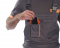 Montérkové kalhoty TEXO Contrast lacl BA-PES šedo-oranžové - detail laclu s kapsou na mobil TX12GRR - Stránka se otevře v novém okně