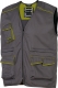 Montérková vesta DELTA PLUS MACH 6 lehká bez podšívky zapínání na zip množství kapes kontrastní obšívání šedo/zelená