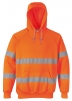 Mikina KLOKANKA Hi-Vis s kapucí reflexní pruhy výstražná oranžová velikost XL