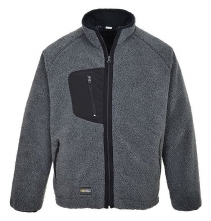 Mikina PW Fleece Sherpa PES 300g 3 kapsy na zip kontrastní šedivý melír
